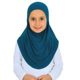 Kız Çocuk Hazır Başörtüsü Pratik Penye Şal Tesettür Giyim Turkuaz