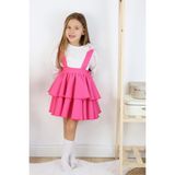 Kız Çocuk Helen Pembe Askılı Kat Kat Bağlama Jile Elbise Dantel Detay Ekru Uzun Kollu Bluz Takım - Candy Pembe - 3 - 4 Yaş
