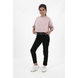 Kız Çocuk Iki Iplik Etek Ucu Püsküllü Zincirli Kısa Kollu Tshirt - 11 Yaş - Pembe