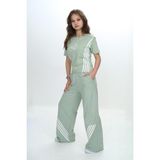 Kız Çocuk Ikili Alt&üst Takım- Pantolon & Kısa Kollu Tişört – %100 PAMUK-EŞT-0030 - 13 - 14 Yaş - Yeşil