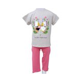 Kız Çocuk İkili Takım Kahvemelanj T-Shirt Pembe Tayt (Kahvemelanj-Pembe, 4-5 Yaş)