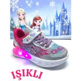 Kız Çocuk Işıklı Fuspetli Hafif Rahat Yumuşak Taban Pembe&Pudra Spor Ayakkabı Sneaker
