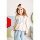 Kız Çocuk Kabartma Baskılı Sweatshirt - Krem - 7 - 8 Yaş
