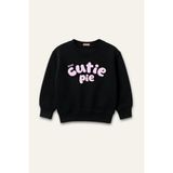 Kız Çocuk Kabartma Baskılı Sweatshirt - Siyah - 3 - 4 Yaş
