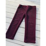 Kız Çocuk Kadife Tayt - 03 - Bordo - 10 - 11 Yaş