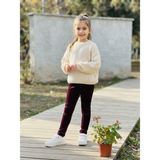 Kız Çocuk Kadife Tayt - 03 - Bordo - 7 - 8 Yaş