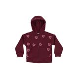 Kız Çocuk Kalp Detaylı Kapüşonlu Bordo Sweatshirt 4 Yaş (104 cm)