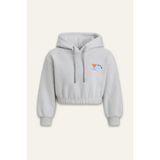 Kız Çocuk Kapşonlu Crop Sweatshirt - Gri - 9 - 10 Yaş