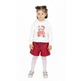 KIZ ÇOCUK KAPÜŞONLU BASKILI SWEATSHIRT