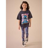 Kız Çocuk Karakter Desen Baskılı Oversize T-Shirt ve Renkli Desenli Tayt Alt Üst Takım - 2 - 3 Yaş - Açık Füme