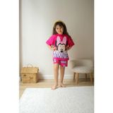 Kız Çocuk Karakter Modelli Baskılı Şortlu Pamuk Takım - 9 - 10 Yaş - Pembe