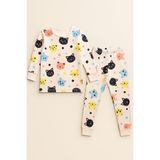 Kız Çocuk Kedi Desenli Pijama Takımı Açık Pembe