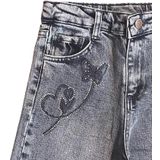 Kız Çocuk Kelebek Nakışlı Jean Pantolon