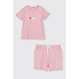 Kız Çocuk Kiraz Baskılı Pembe Pijama Takımı 3 Yaş (98 cm)