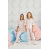 Kız Çocuk Kısa Kol Önden Düğmeli Pijama Takım C0T3N68 PEMBE 116