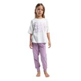 Kız Çocuk Kısa Kol Pijama Takım BEYAZ 4-5 YAŞ
