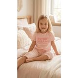 Kız Çocuk Kısa Kollu %100 Pamuk Kapri Pijama Takımı Sweet Dreams