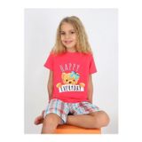 Kız Çocuk Kısa Kollu Kapri %100 Pamuklu Pijama Takımı 6/9 yaş