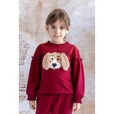 Kız Çocuk Kulak Detaylı Sweatshirt - Bordo - 5 Yaş