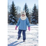 Kız Çocuk Kulaklı Bere Boyunluk Takım – Sevimli Tavşan Desenli Polar Kışlık Şapka & Atkı, 3-9 Yaş Beyaz
