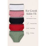 Kız Çocuk Külot 5 Li Paket Pamuklu Likralı