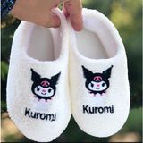 Kız Çocuk Kuromi Panduf Anaokulu Ev Kreş Ayakkabısı - Ekru