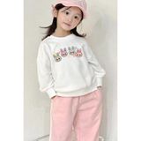Kız Çocuk Labubu Baskılı 3 Iplik Kumaş Pamuklu Sweatshirt - Ekru - 7 - 8 Yaş