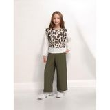 Kız Çocuk Leopar Bluzlu Pantolon Takım - Haki - 4 - 5 Yaş