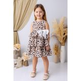 Kız Çocuk Leopar Desen Şifon Elbise - Leopar Desenli - 2 Yaş
