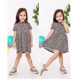 KIZ ÇOCUK LEOPAR DESENLİ ELBİSE