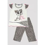 Kiz Cocuk Leopar Desenli Pijama Takimi 6529