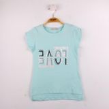 Kız Çocuk Love Baskılı Tişört Mint Yeşili 7 YAŞ