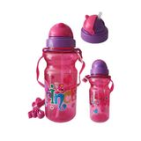 Kiz Cocuk Matara 500Ml Pembe 1 Adet Princess Pembe Suluk Plastik Su Matarasi