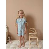 Kız Çocuk Mavi Kot Gömlekli Şortlu Denim Takım - 5 - 6 Yaş