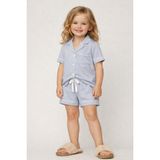 Kız Çocuk Mediterranean Cepli Şortlu Pijama Takımı Mavi