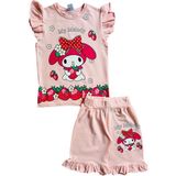 Kız Çocuk Melody Baskılı Şortlu Takım - Pembe - 5 - 6 Yaş