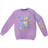 Kız Çocuk Milky Önü Arkası Kolu Yazı Desenli Lila Renk Sweatshirt - 5 - 6 Yaş