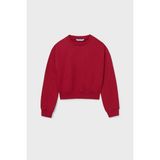 Kız Çocuk Nakış Işlemeli Kısa Kesim Sweatshirt - Kırmızı - 10 Yaş