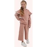 Kız Çocuk Nakışlı Gül Sweatshirt - Gül Rengi - 8 Yaş