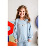 Kız Çocuk Nakışlı Sweatshirt - Mavi - 9 - 10 Yaş