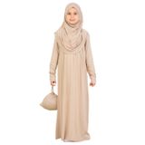 Kız Çocuk Namaz Elbisesi – Yumuşak Viskon Giyim Abaya & Hijab + Çanta Seti