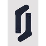 Kız Çocuk Navy Ribbon Pantolon Çorabı - Mavi - 27 - 30
