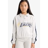 Kız Çocuk NBA Los Angeles Lakers Relax Fit Polo Yaka Sweatshirt