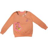 Kız Çocuk Önü Arkası Yazı Resim Desenli Açık Turuncu Renk Sweatshirt - 5 - 6 Yaş