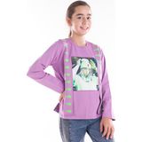 Kız Çocuk Önü Kız Resim Baskılı Lila Renk Sweatshirt - 8 - 9 Yaş