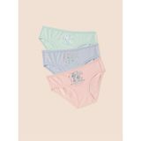 Kız Çocuk Organik Pamuklu Likralı Külot Summer 6'lı Paket - Açık Pembe - Açık Mavi - 1 - 2 Yaş
