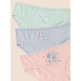 Kız Çocuk Organik Pamuklu Likralı Külot Summer 6'lı Paket - Açık Pembe - Açık Mavi - 3 - 4 Yaş