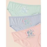 Kız Çocuk Organik Pamuklu Likralı Külot Summer 6'lı Paket - Açık Pembe - Açık Mavi - 9 - 10 Yaş