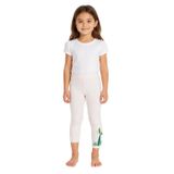 Kız Çocuk Paça Desenli Pamuk Elastan Kapri Tayt