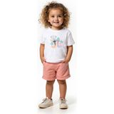 Kız Çocuk Pamuklu Bisiklet Yaka Deniz Kızı Baskılı T-Shirt - Ekru - 3 - 4 Yaş